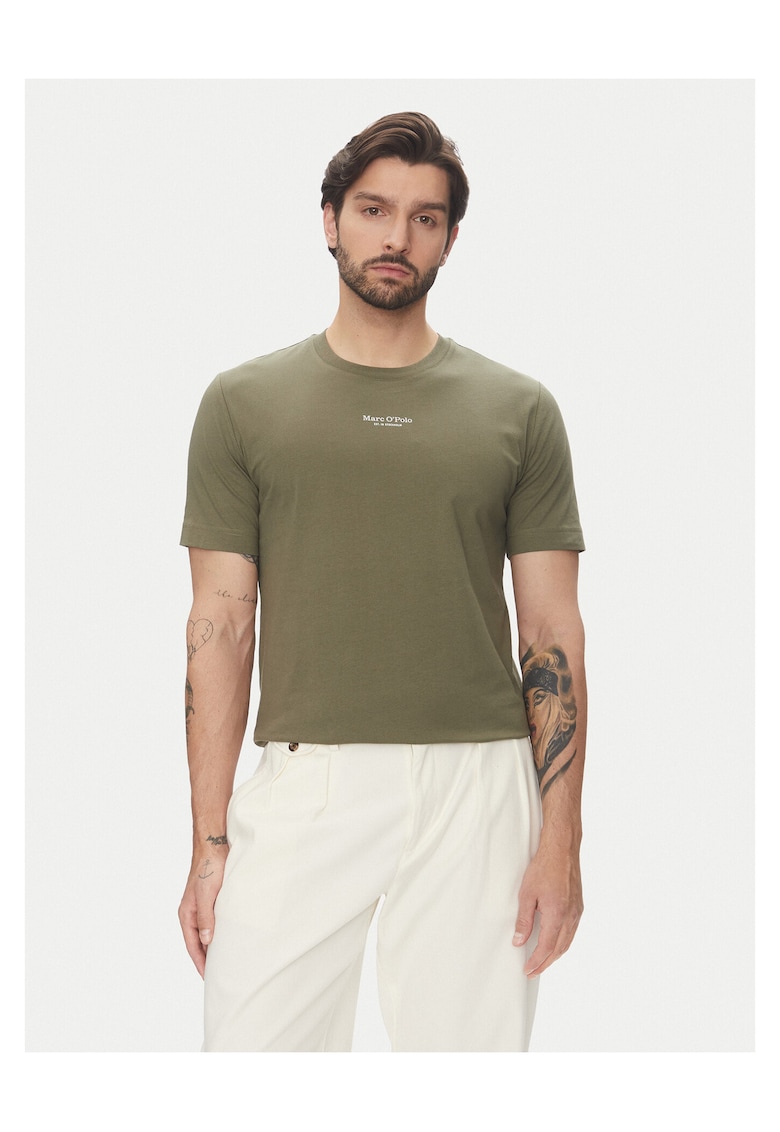 Tricou barbati verde kaki - bumbac