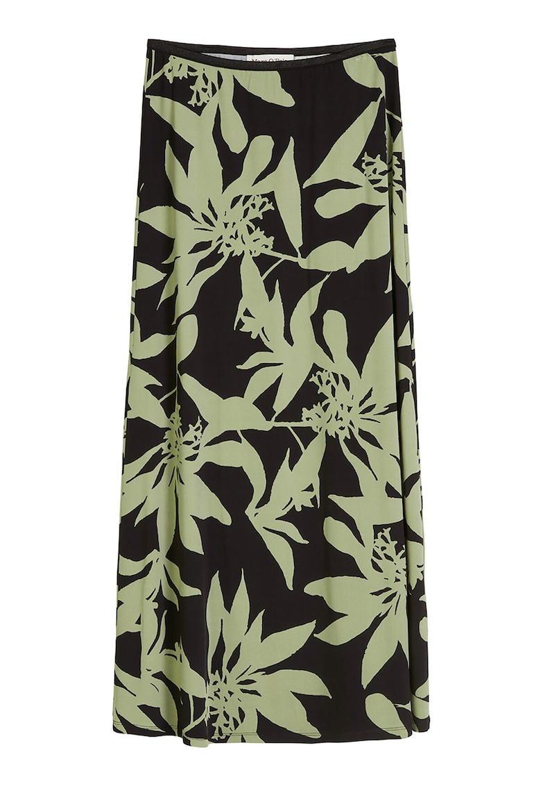 Fusta Midi - verde si negru - fabricata din material de calitate