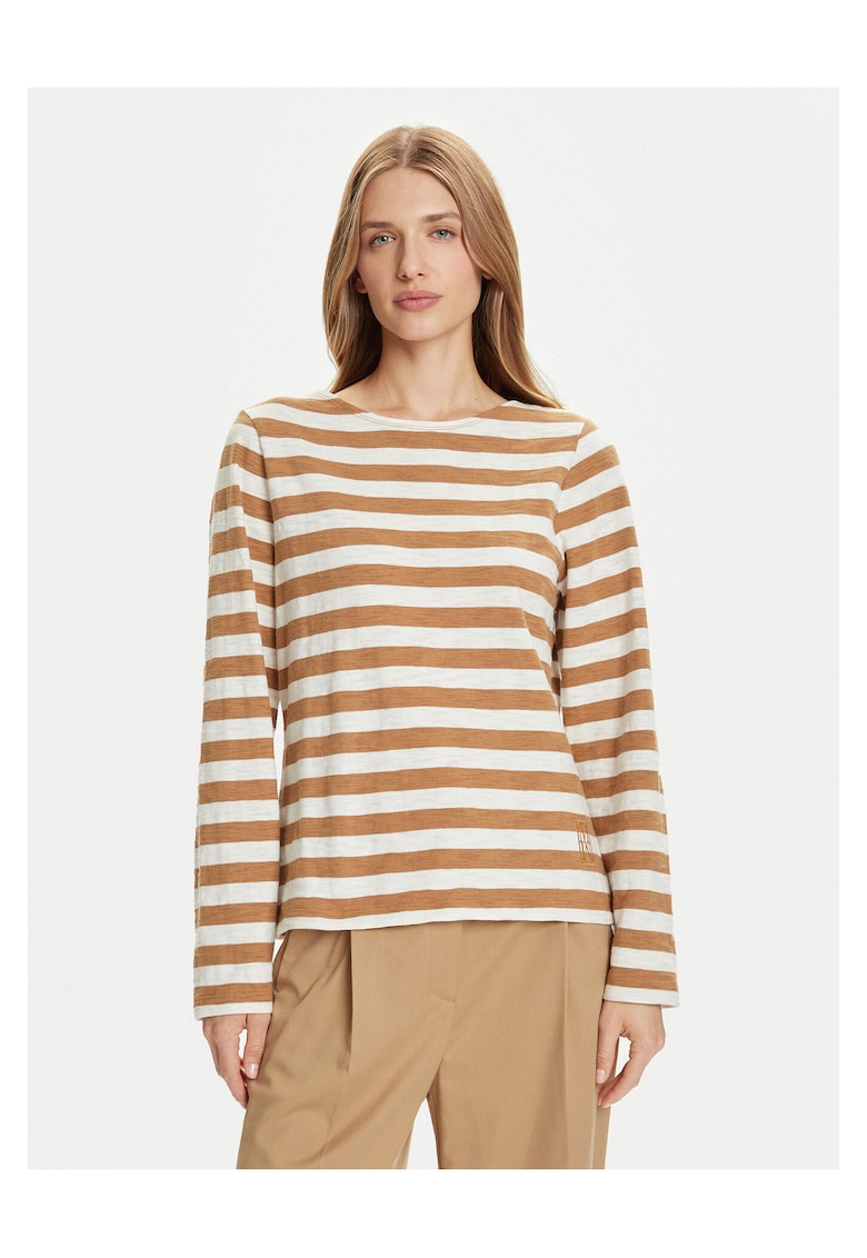 Bluza dama - bumbac - dungi - bej -