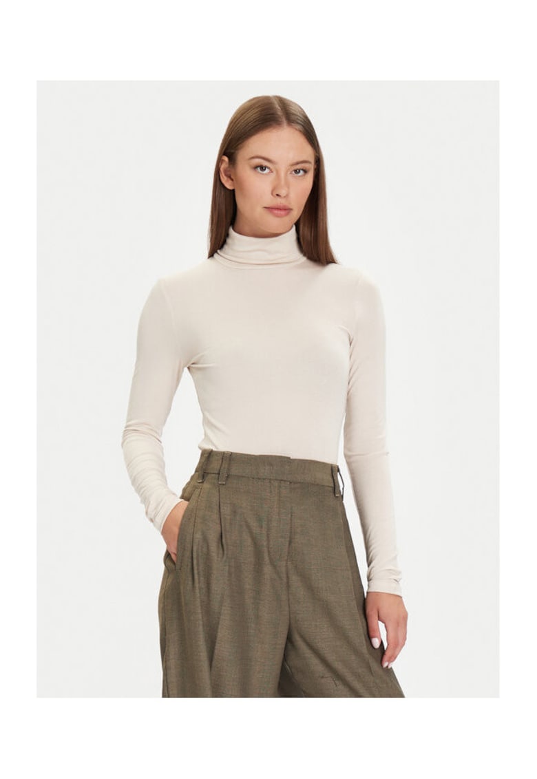 Bluza pentru dama cu guler inalt - ecru