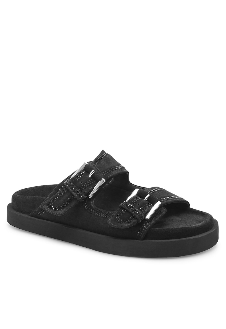 Papuci dama piele naturala - negru