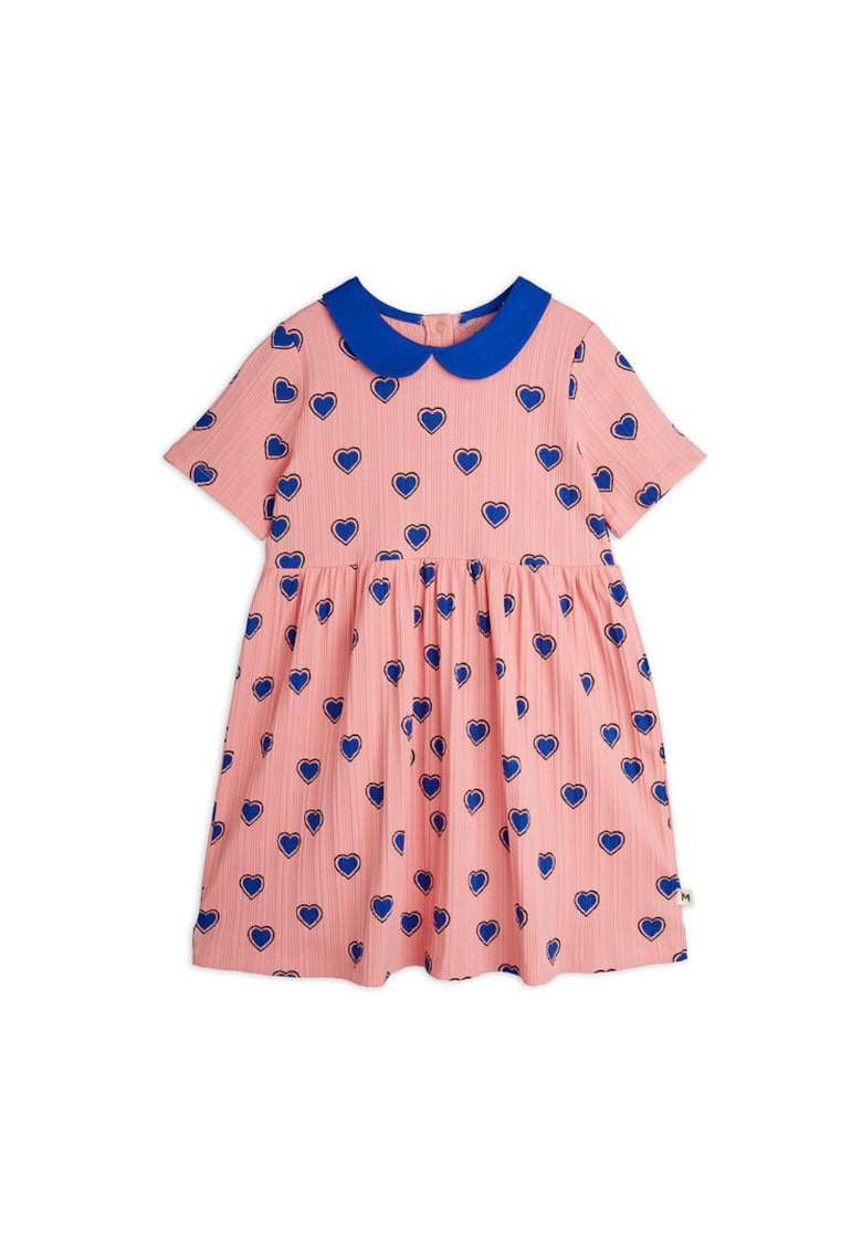 Rochie de zi fete - Roz/Albastru - Inima