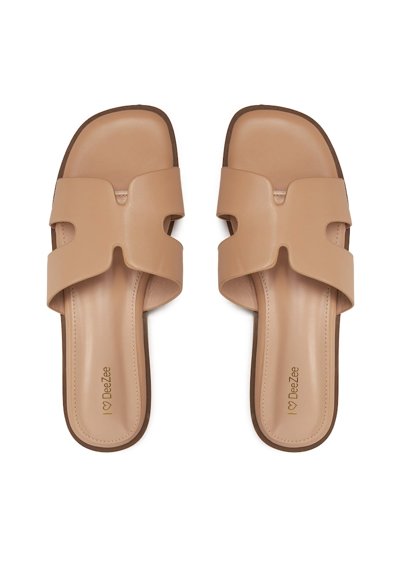 Papuci dama model DZ-S8 - bej - piele ecologica -