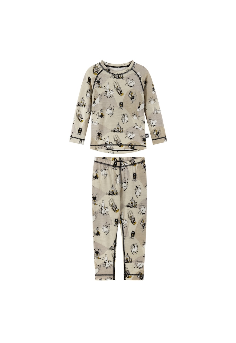 Set Lenjerie Termoactiva unisex - bej/negru