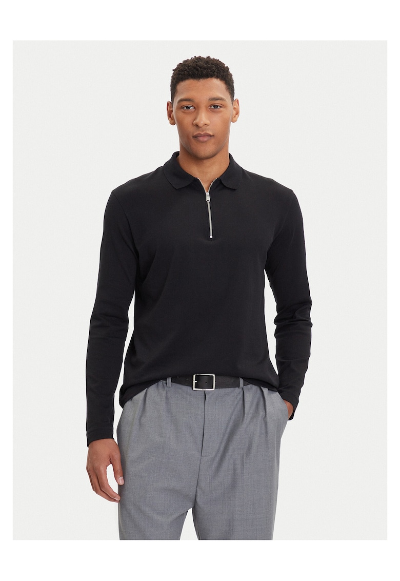 Bluza polo barbati negru - bumbac