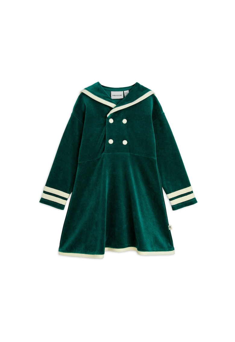 Rochie casual fete verde - maneca lunga