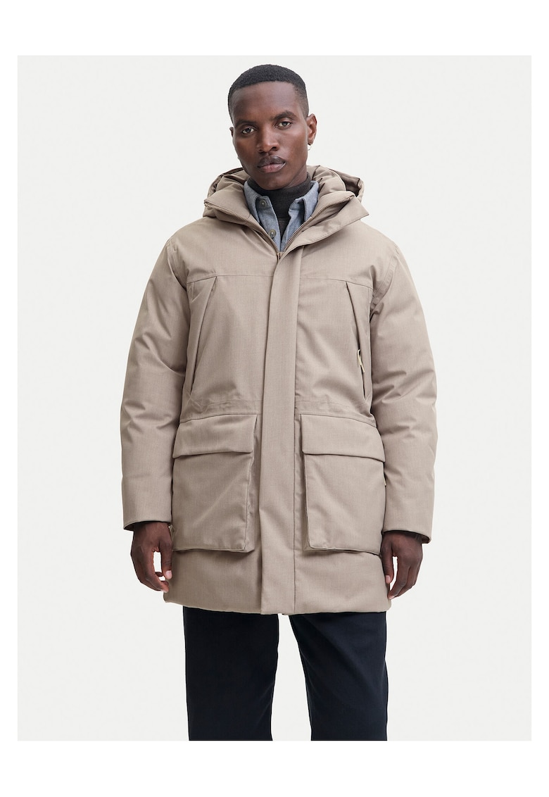 Jack & Jones Geaca de iarna barbati bej - material rezistent