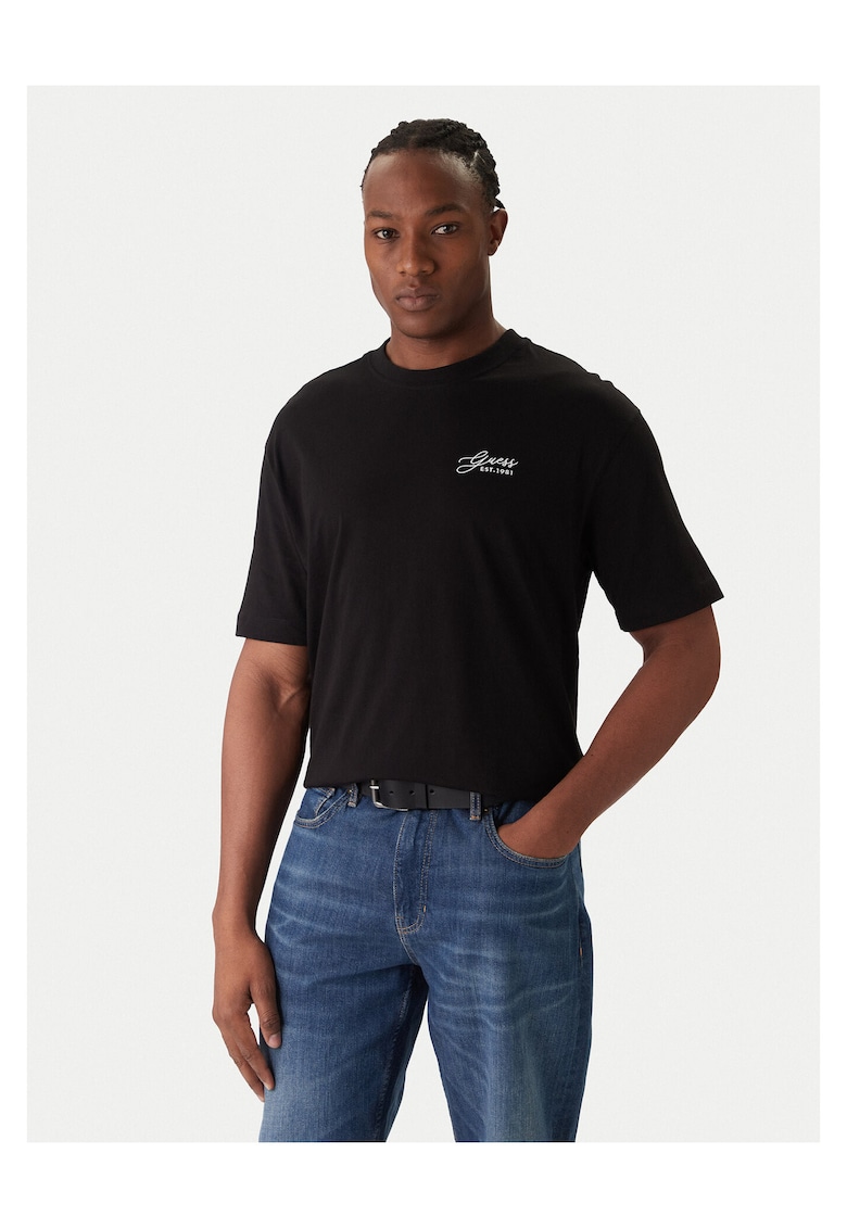 Tricou barbati negru - bumbac - imprimeu