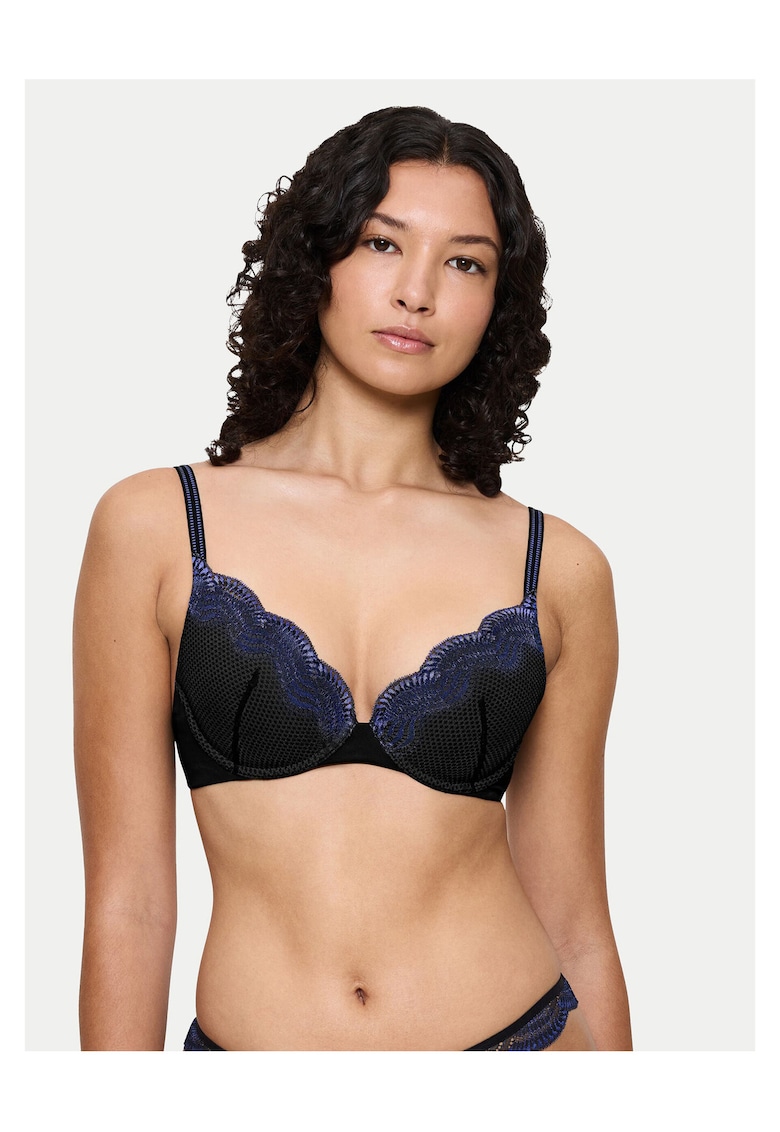 Sutien dama - negru/albastru