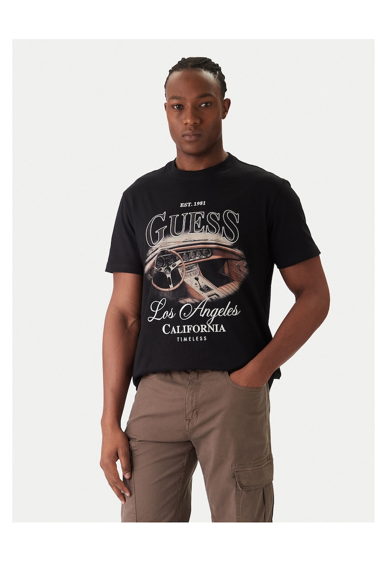 Tricou barbati negru - bumbac - imprimeu mare