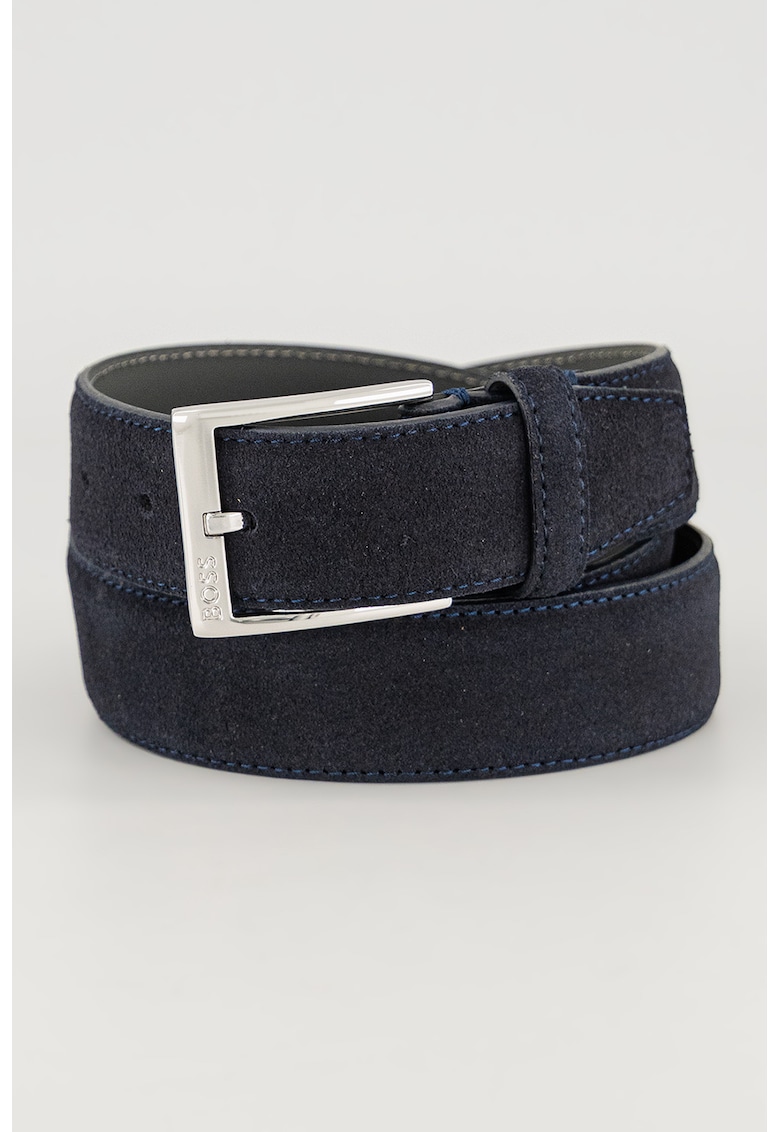 Curea de piele intoarsa cu catarama metalica - Bleumarin