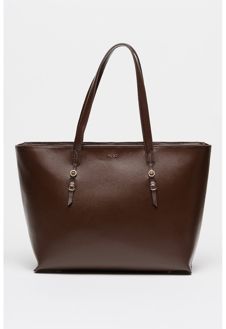 Geanta shopper din piele ecologica Syndra - Maro inchis