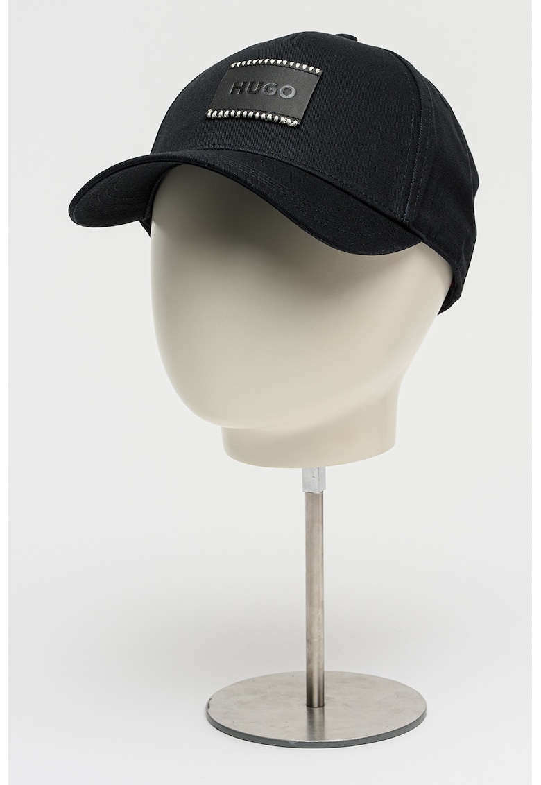 Sapca din bumbac si twill cu aplicatie logo Jude - Negru