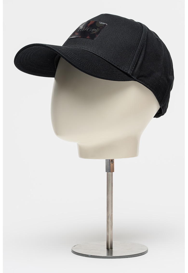 Sapca de bumbac cu aplicatie logo - Negru