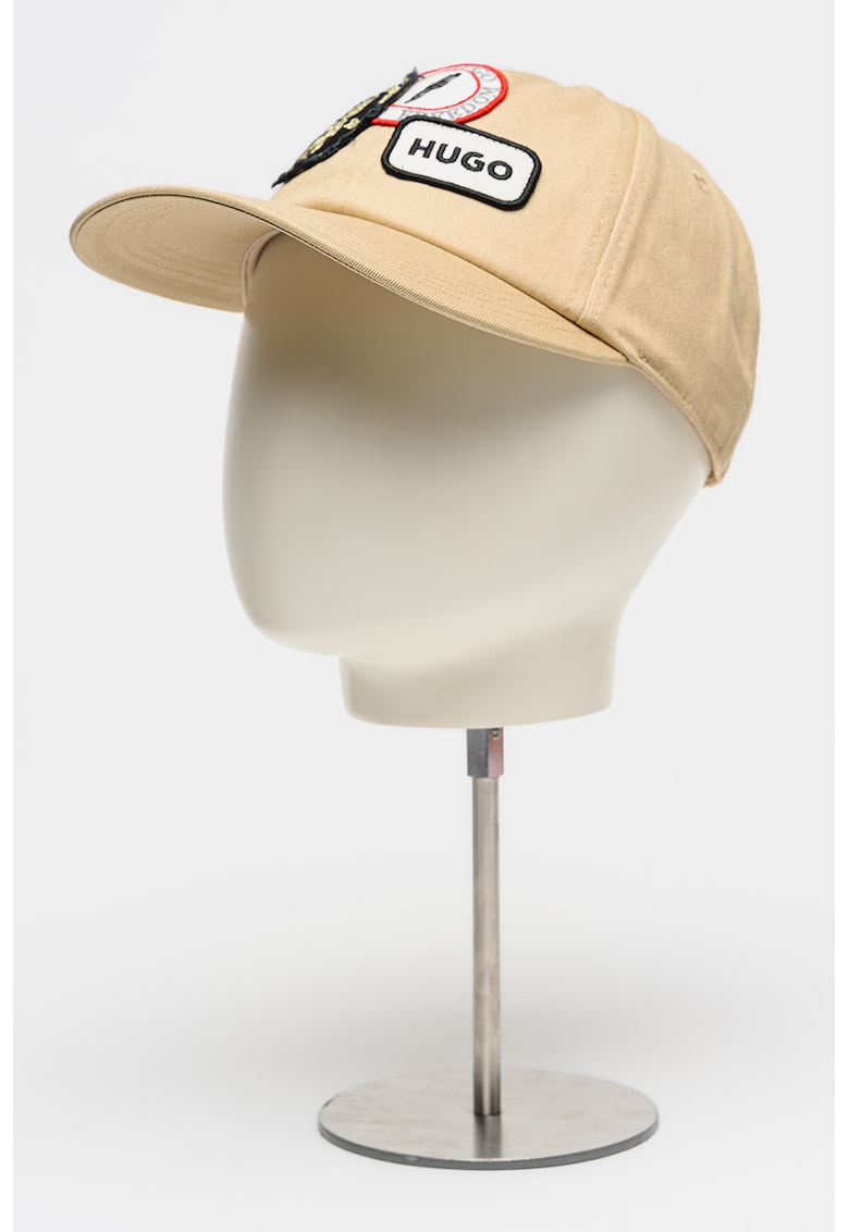 Sapca de bumbac cu aplicatii - Maro camel