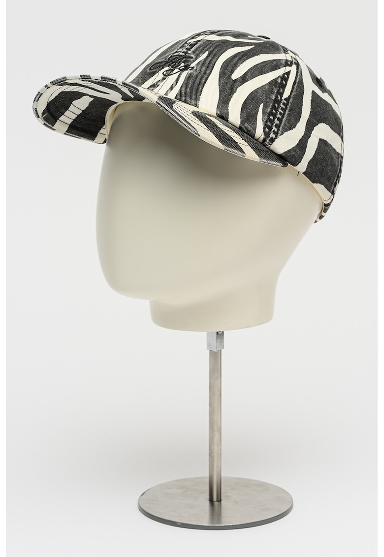 Sapca din bumbac cu model zebra - Alb/Negru