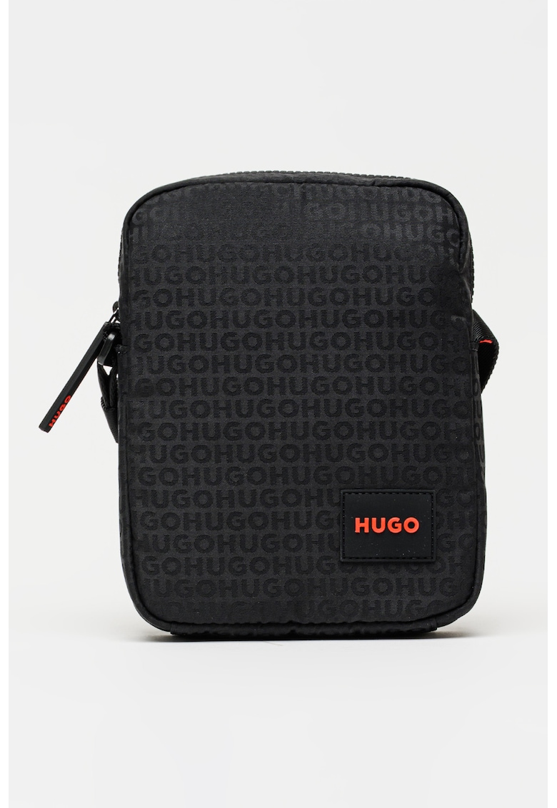 Geanta crossbody cu logo Ethon - Negru