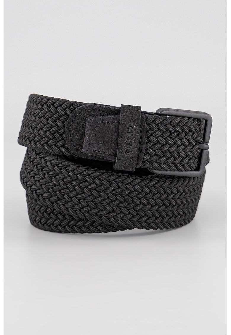 Curea impletita din material textil - Negru