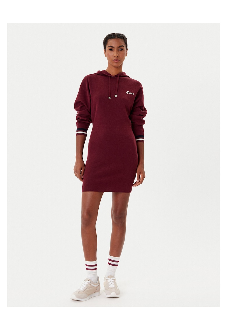 Rochie tricotata de dama visiniu - fabricata din material de calitate