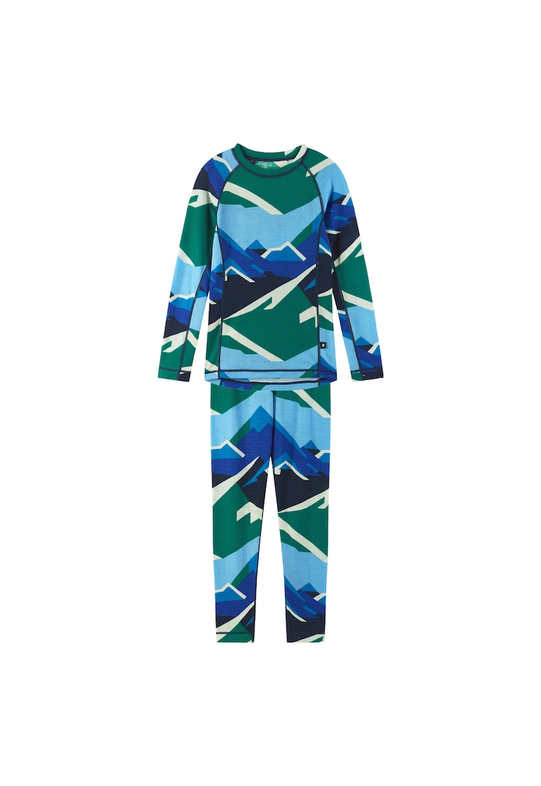 Set Lenjerie Termoactiva pentru copii - unisex - albastru/verde