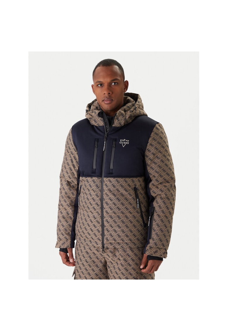 Geaca de schi barbati bej - bleumarin - material rezistent