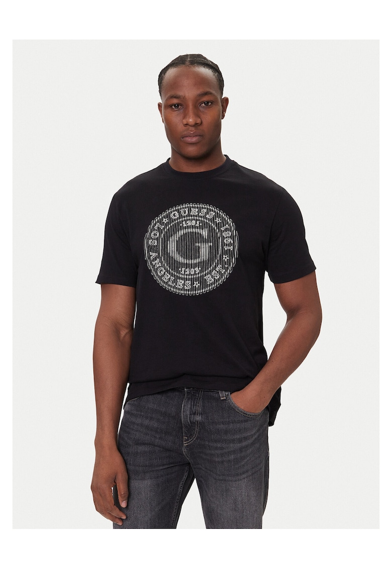 Tricou barbati negru - material bumbac