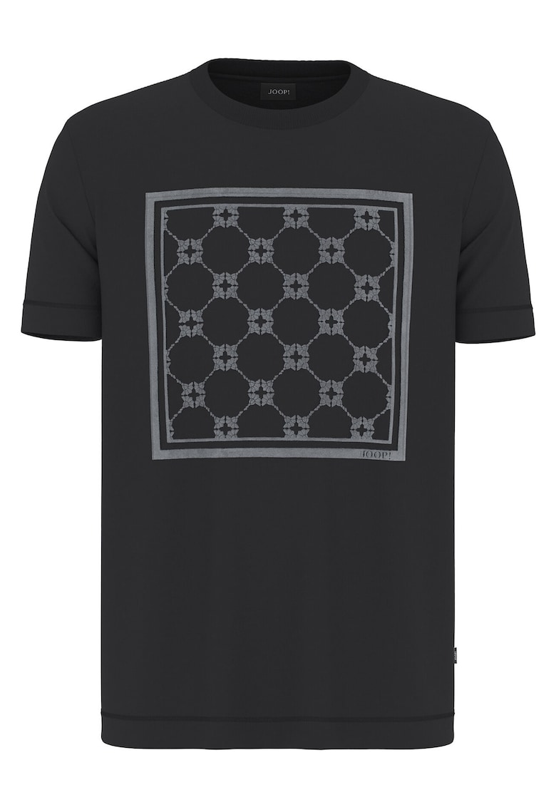 Tricou barbati negru - material bumbac - cu model