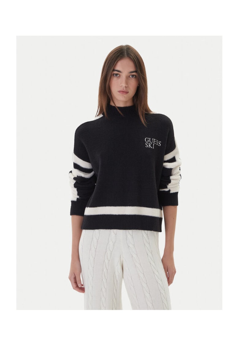 Pulover dama negru/alb