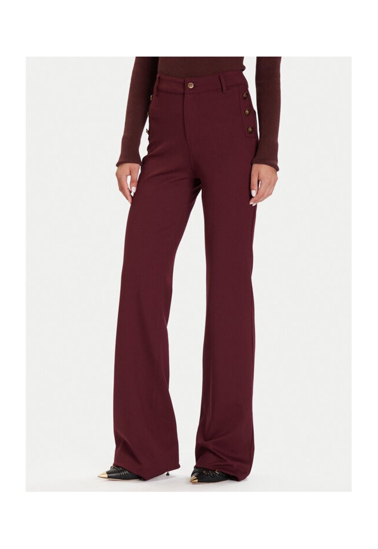 Pantaloni lungi pentru dama eleganti - visiniu