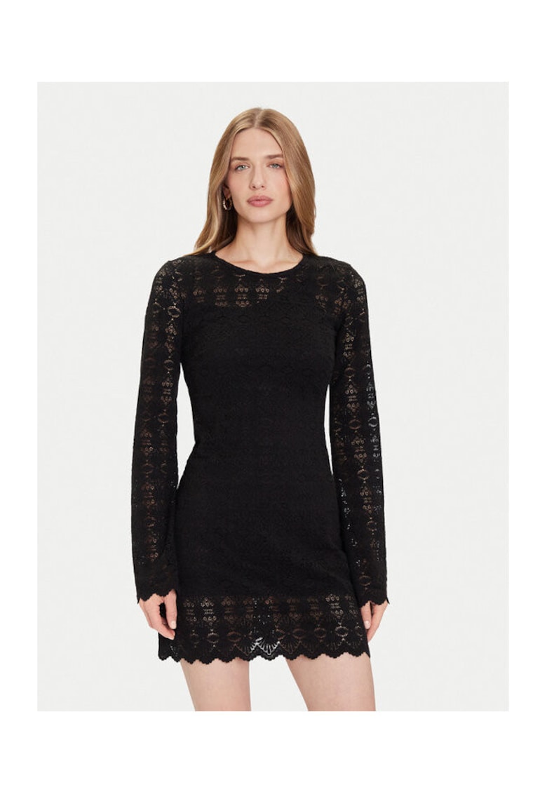 Rochie tricotata - de dama - negru - fabricata din material de calitate