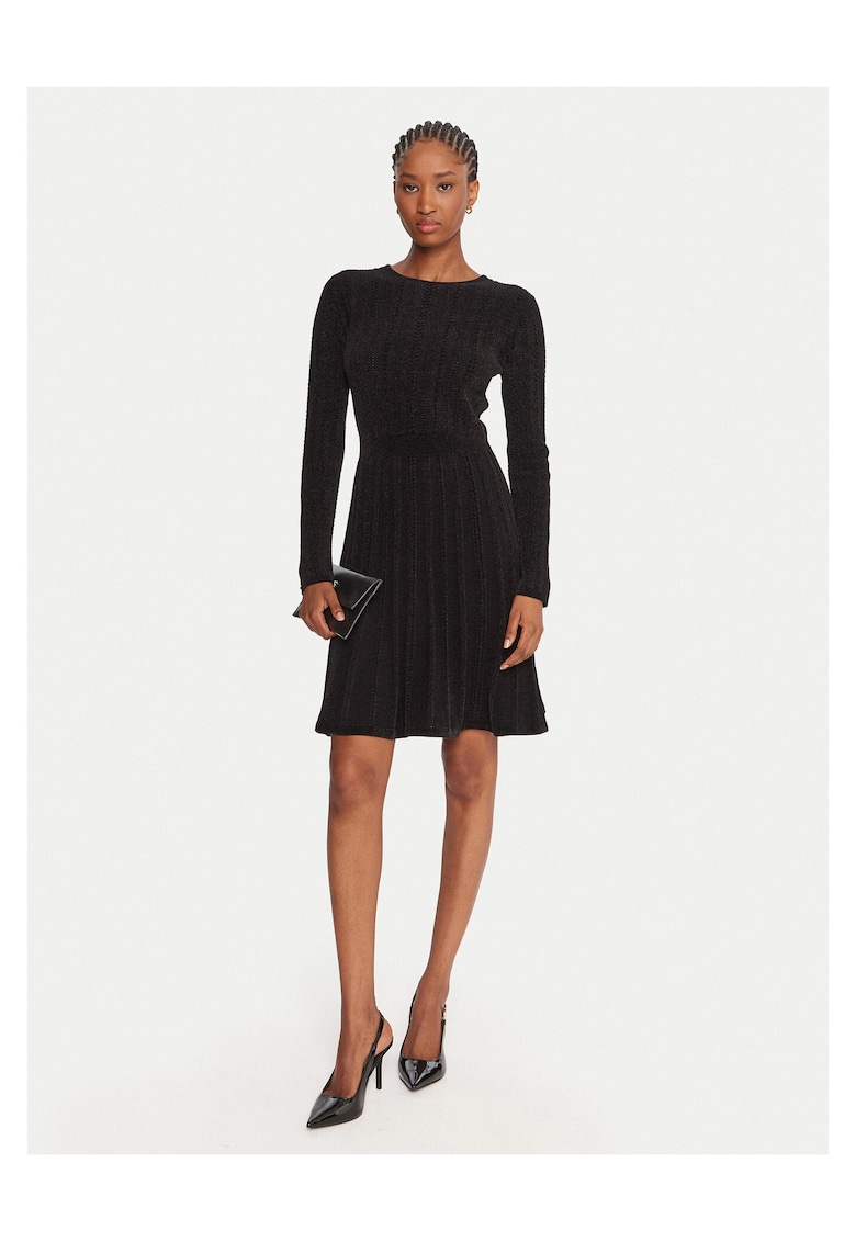 Rochie tricotata de dama negru - fabricata din material de calitate
