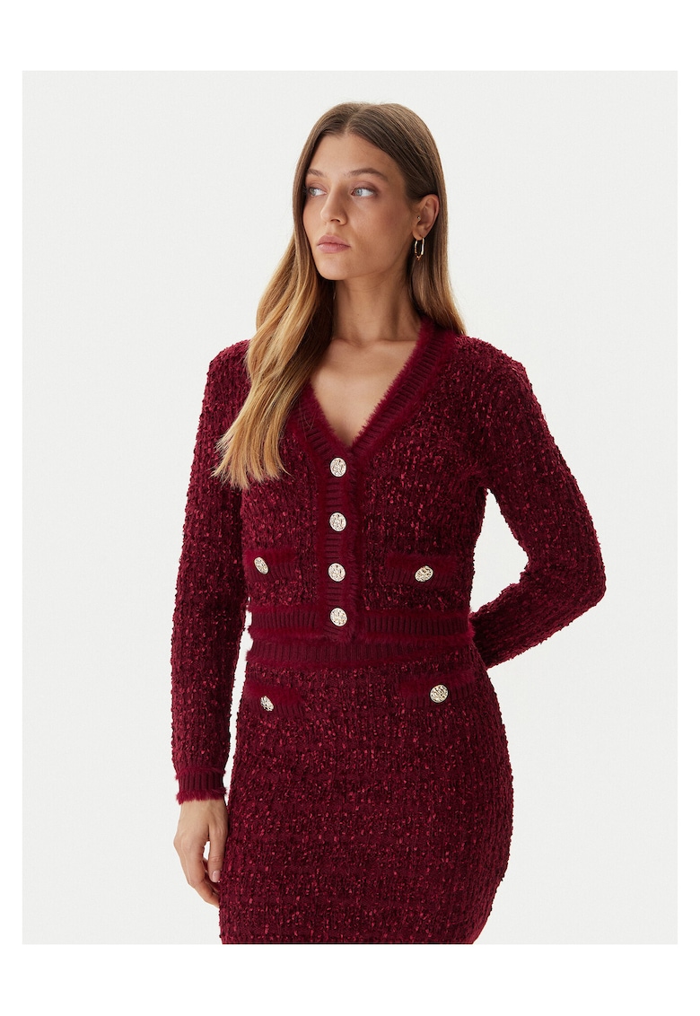 Cardigan dama rosu -