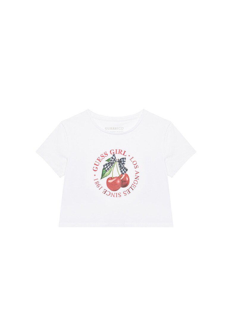 Tricou pentru fete - cu imprimeu - alb