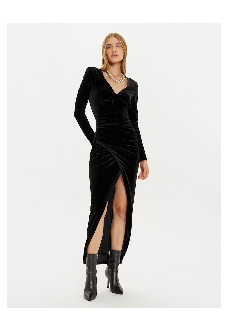 Rochie de seara - neagra - poliester - fermoar -