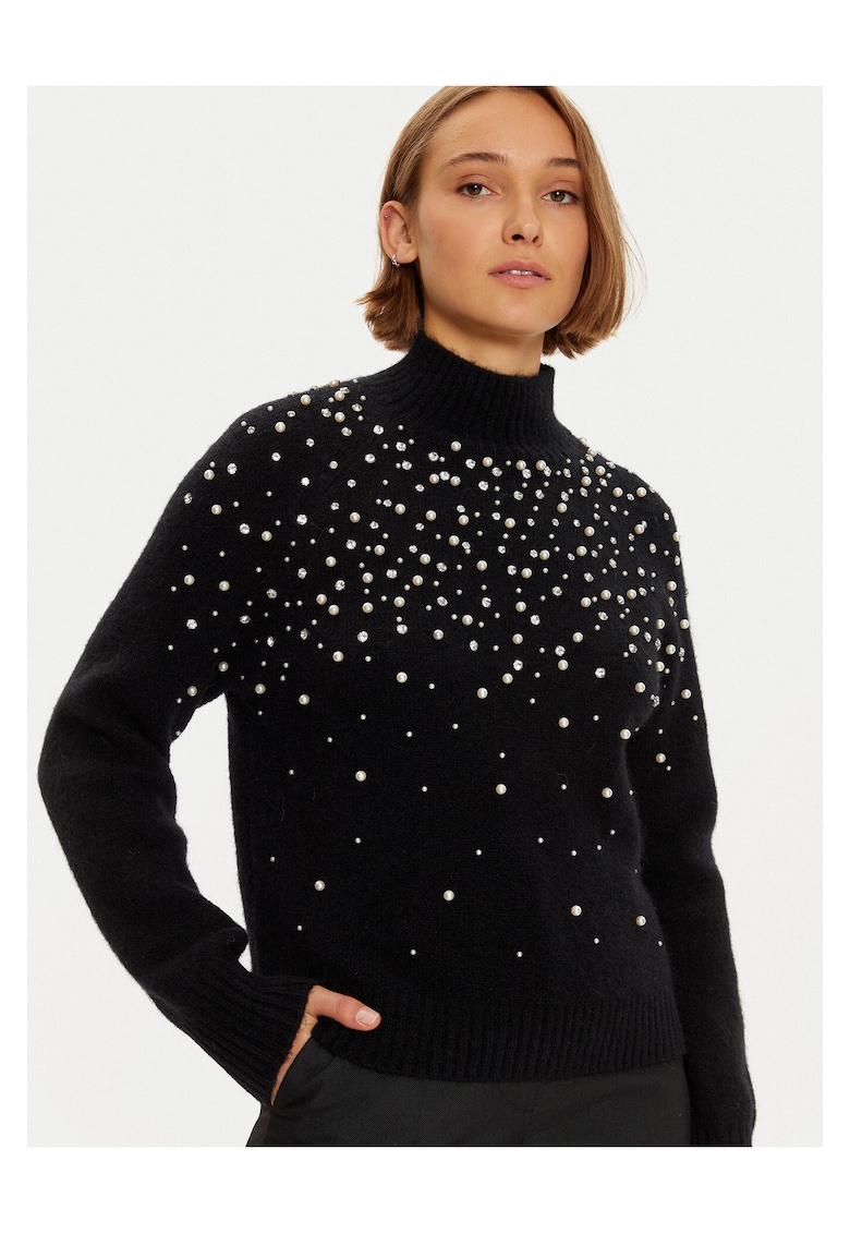 Cardigan dama negru - pulover elegant -