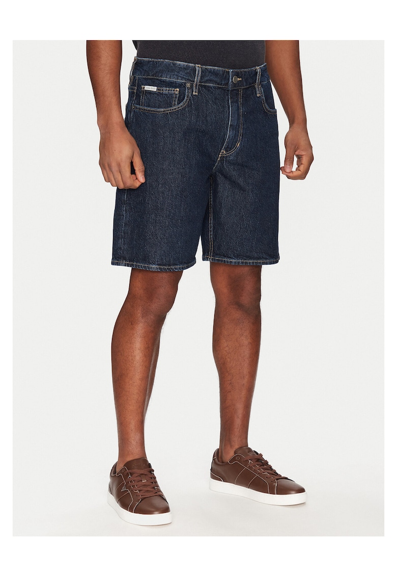 Pantaloni scurti barbati - denim - albastru inchis -