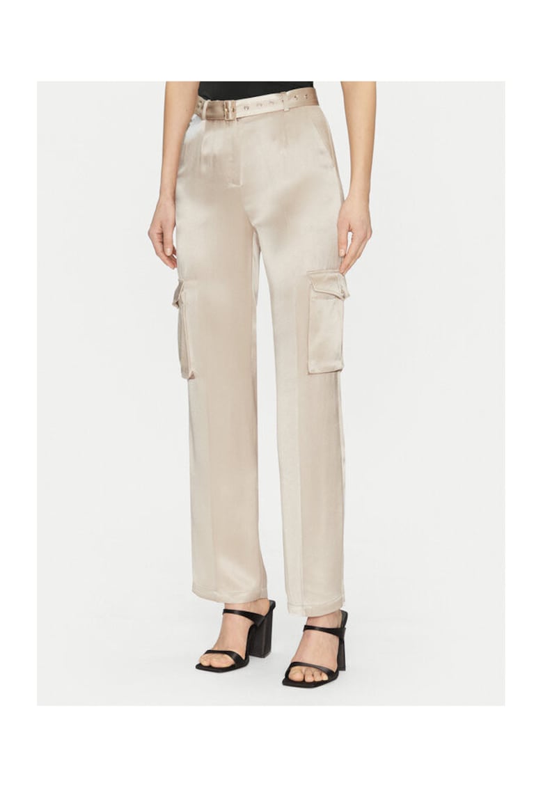 Pantaloni pentru dama - bej - stofa