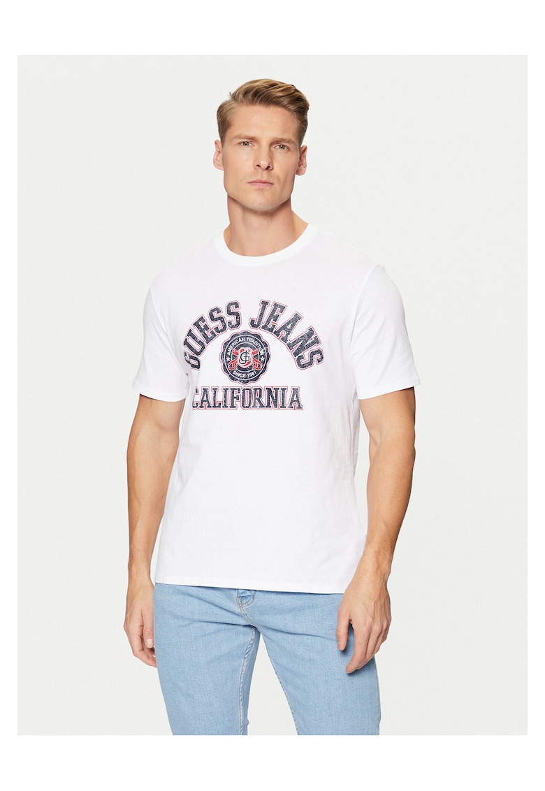 Tricou barbati alb - bumbac -