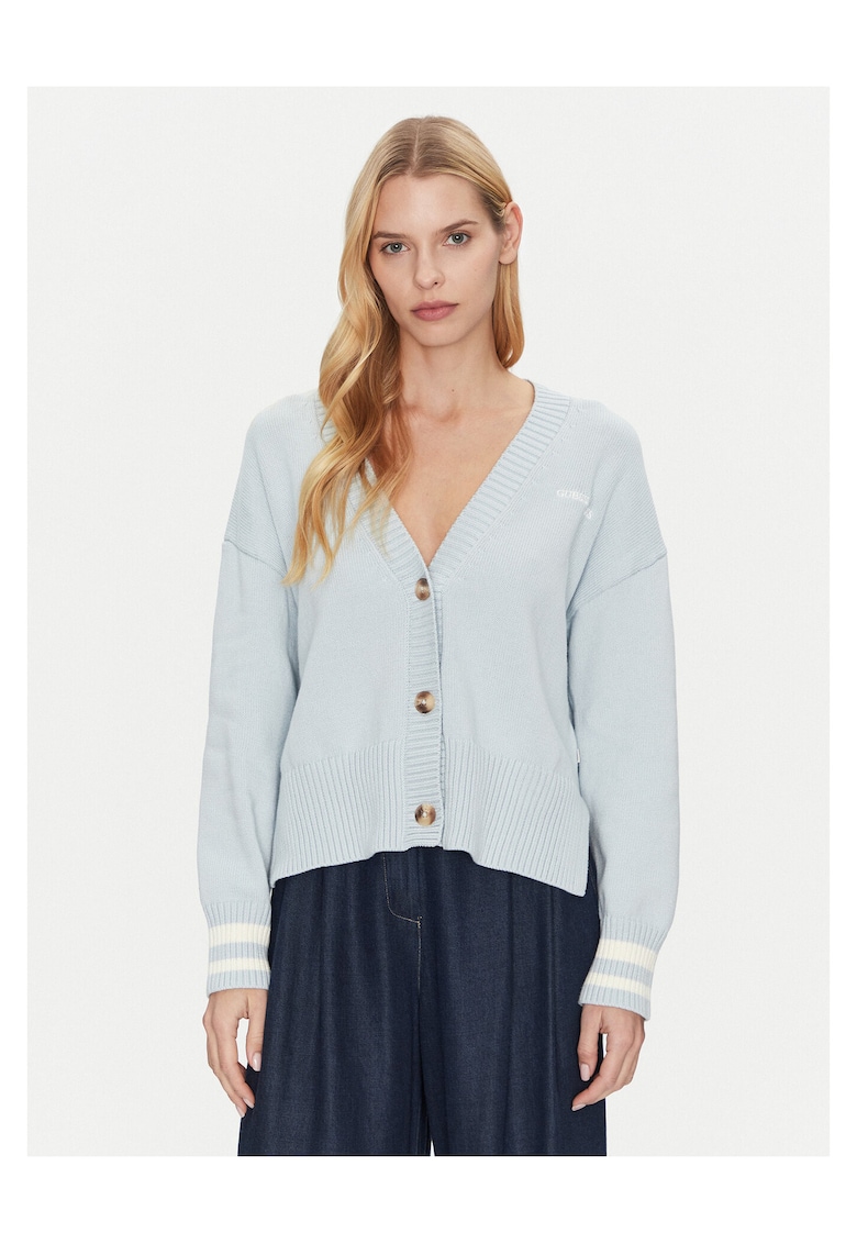 Cardigan dama albastru - pulover casual - material moale