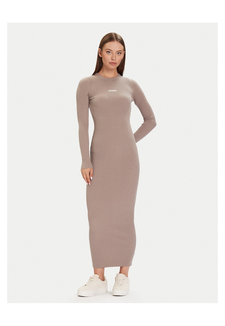 Rochie tricotata - roz - 52% poliester -