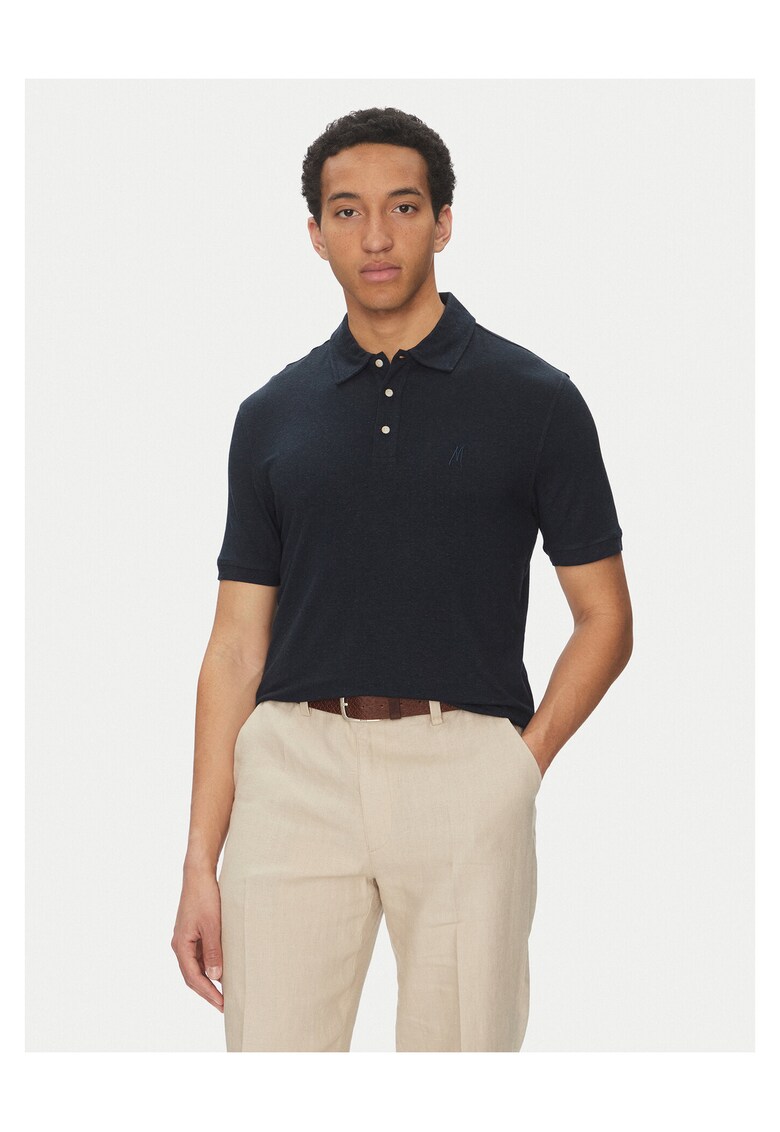 Tricou barbati bleumarin - bumbac - stil polo
