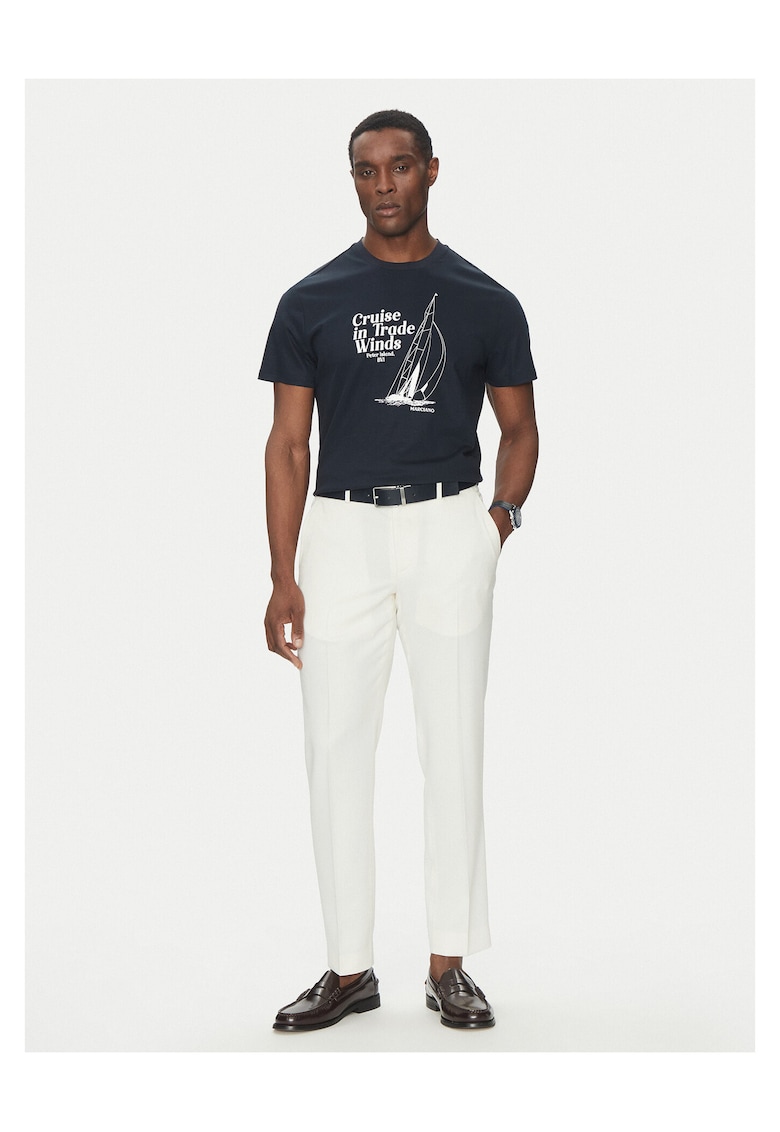 Tricou barbat - bleumarin - bumbac - cu model