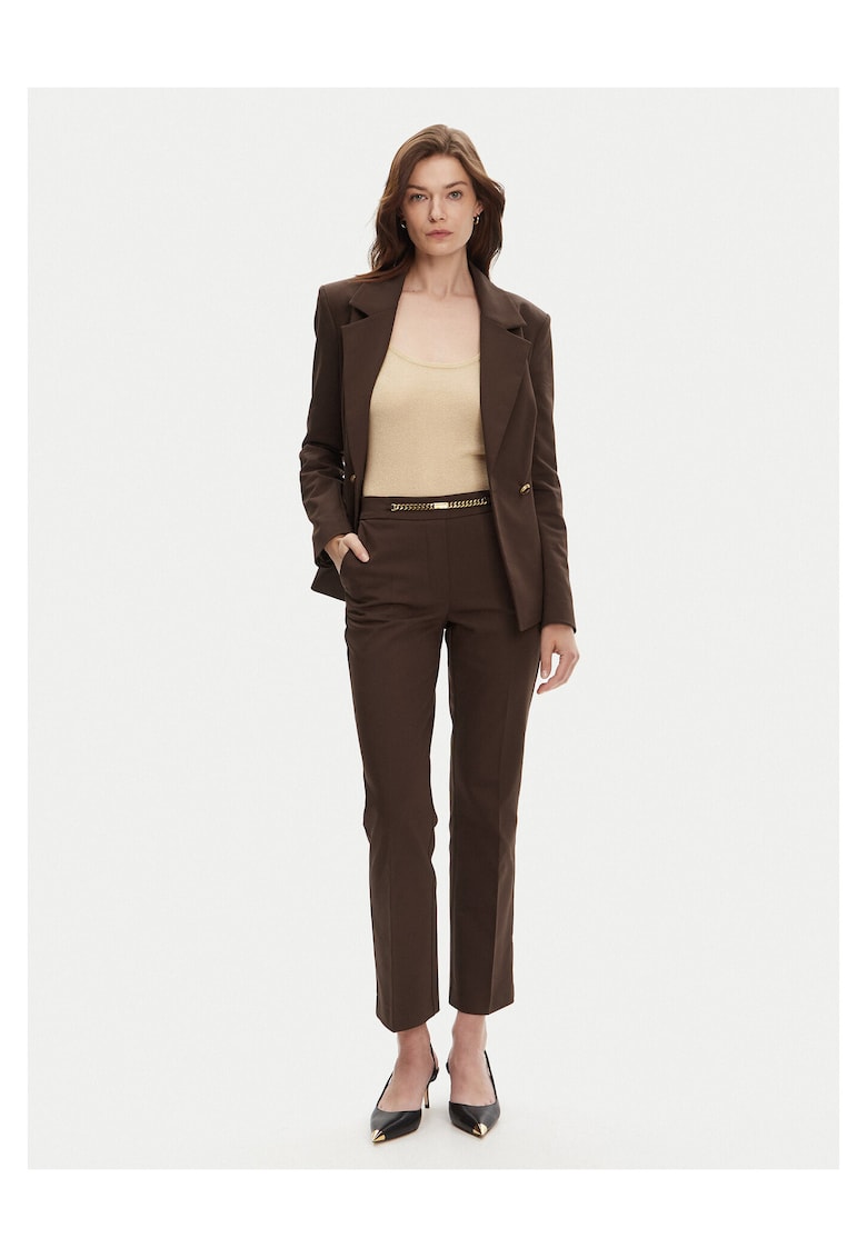 Pantaloni dama - maro - material -