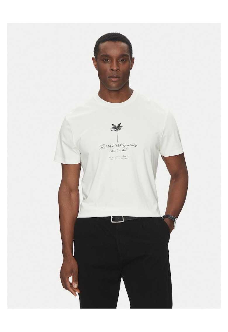 Tricou barbat - alb - bumbac