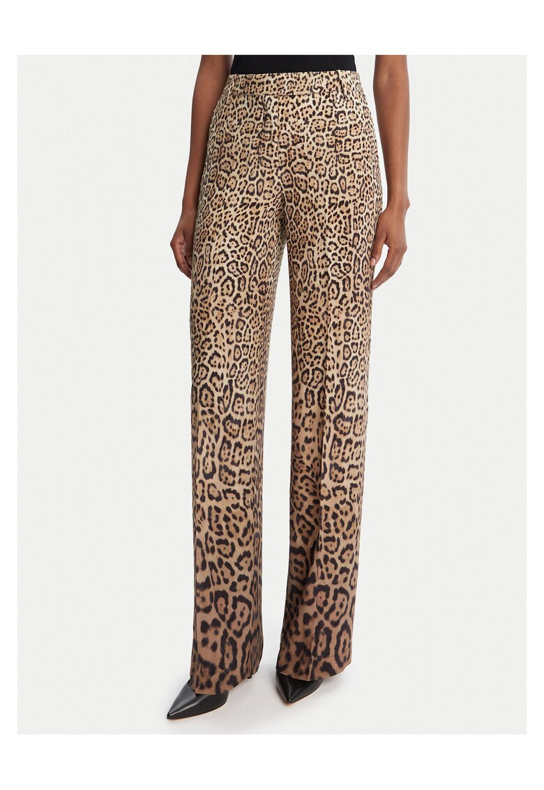Pantaloni dama stofa - bej/negru