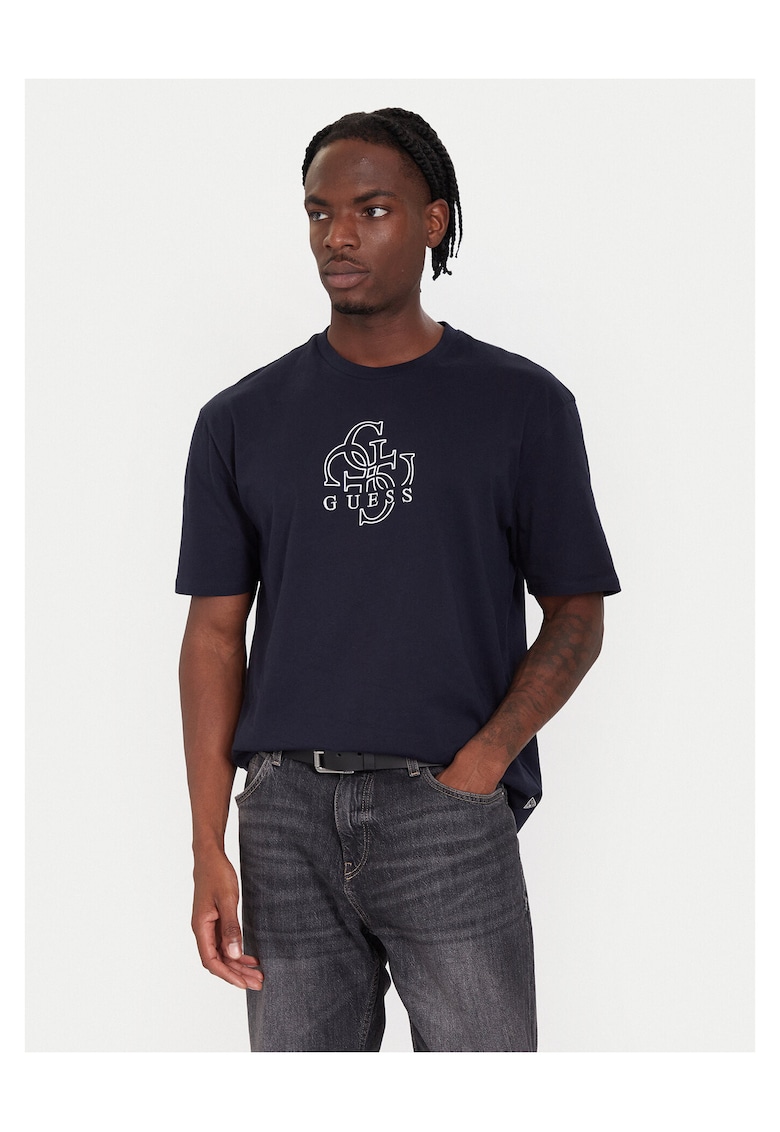 Tricou barbati albastru inchis - bumbac