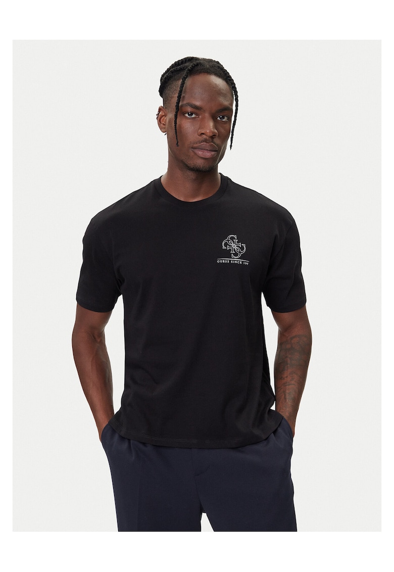 Guess Tricou barbati negru - material bumbac 100%
