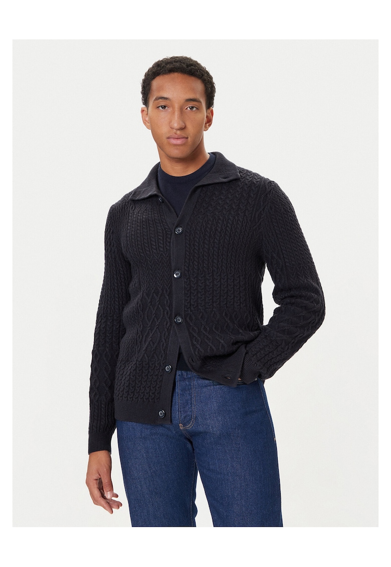 Cardigan barbatesc bleumarin