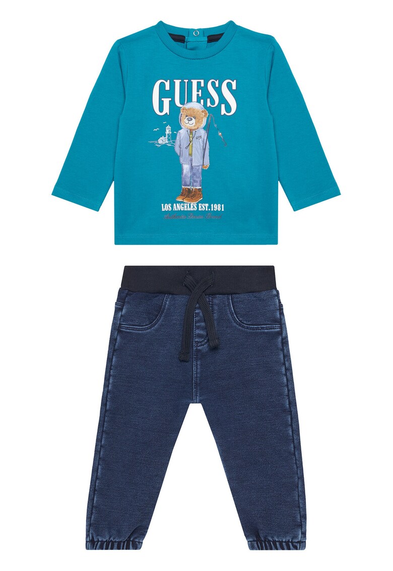 Compleu copii - bluza si pantaloni - albastru/bleumarin
