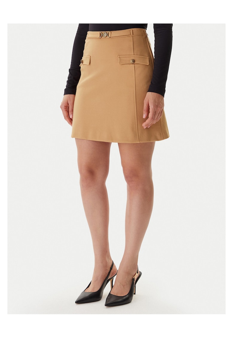 Fusta trapezoidala de dama bej - 100% bumbac